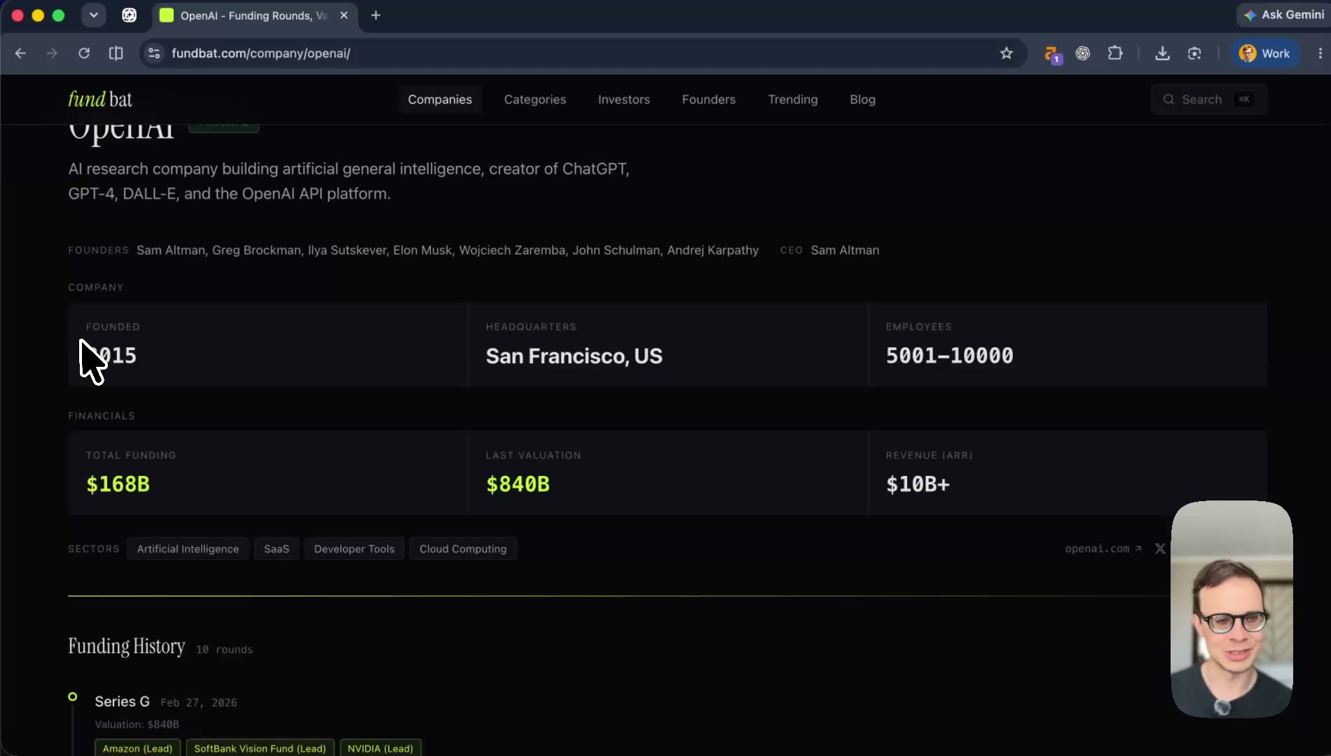 Fundbat OpenAI company page