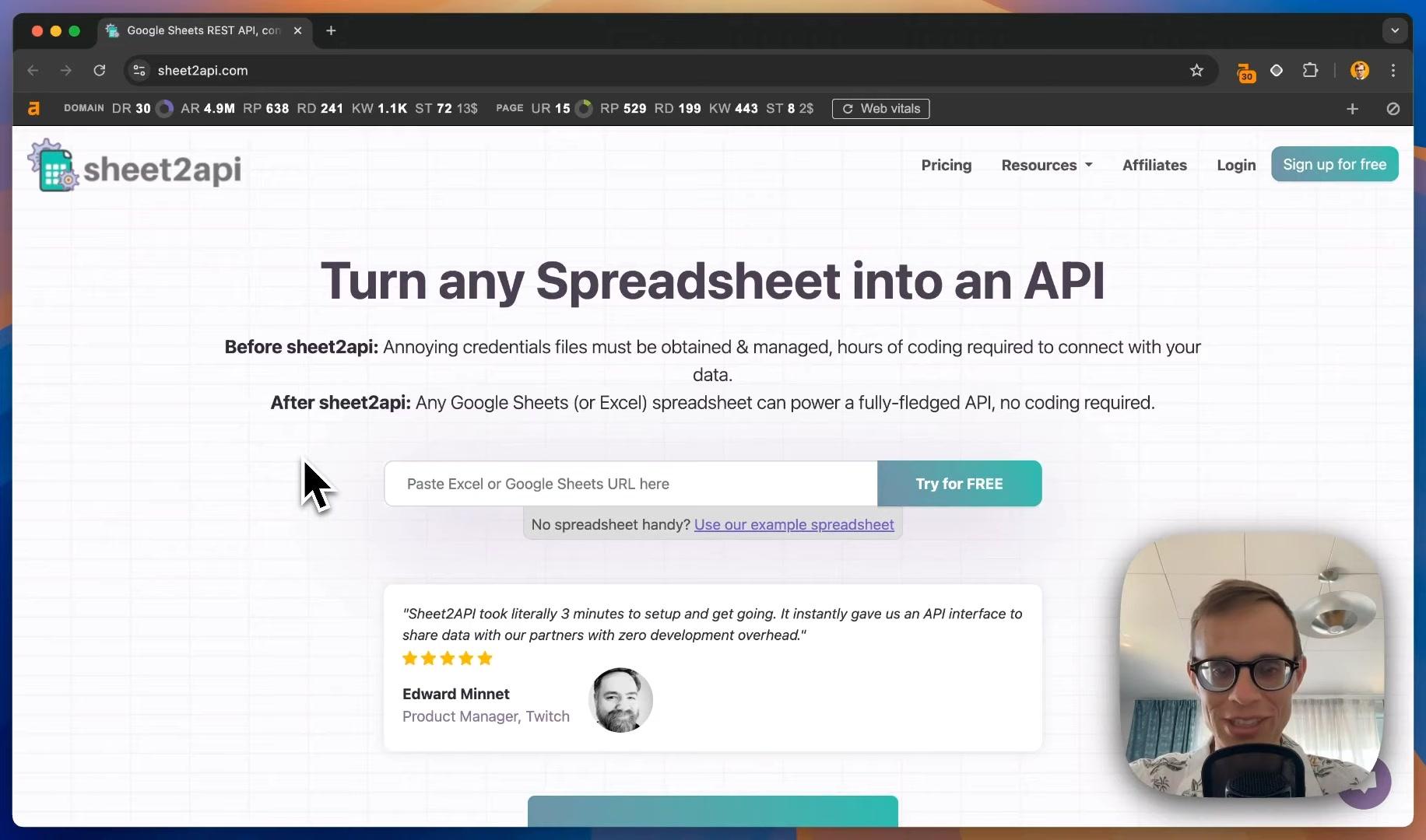 Sheet2API